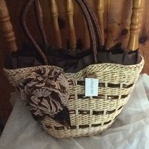 Metallic Straw Handbag